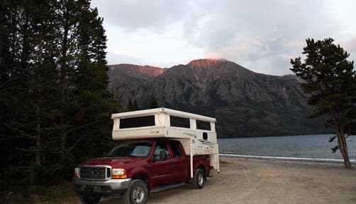 Campground along Tutshi Lake, South Klondike Highway