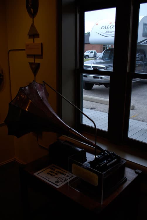 Inside the Thomas Edison Museum looking out at the Palomino 2902 Max