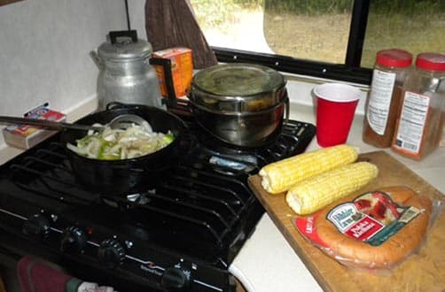 Cooking in the truck camper