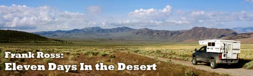 Frank Ross, Truck Camping through the Nevada desert