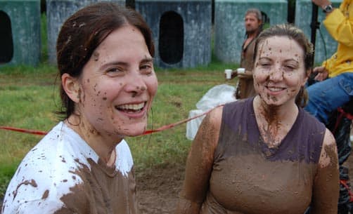 Angela and Heidi at the finish line