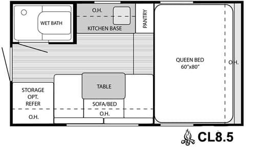 CampLite 8.5 by LivinLite Floorplan