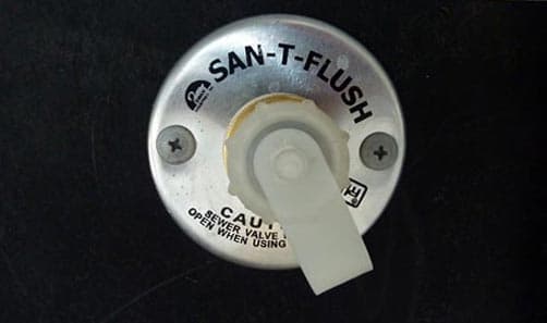 Black Tank flush system on a RV