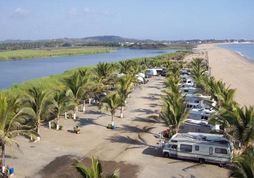 beach in front of Laguna del Tule RV park, Melaque, Mexico