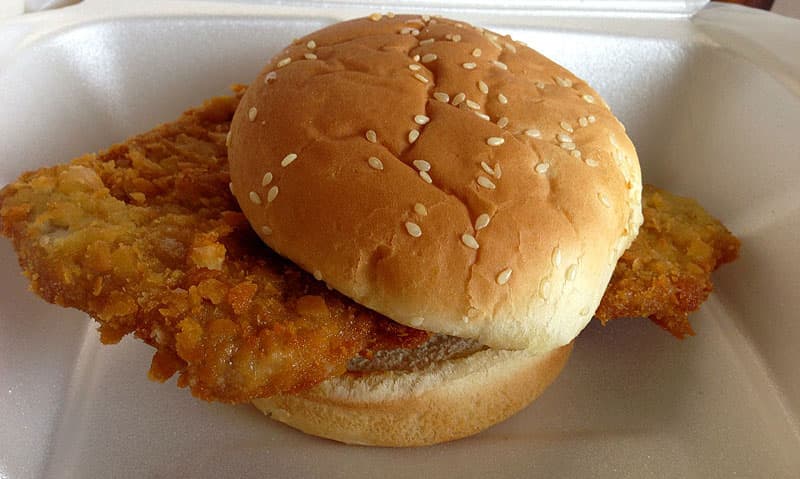 Tenderloin sandwich on the road