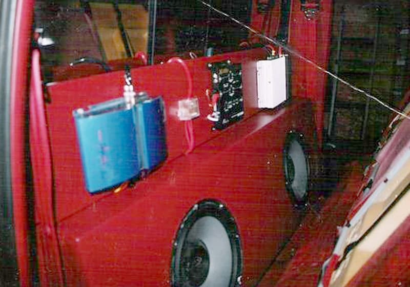 car audio stereo system in truck camper