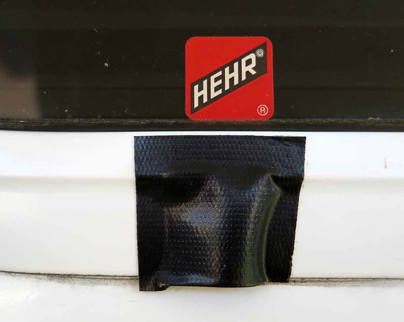 Weep hole cover for Hehr window