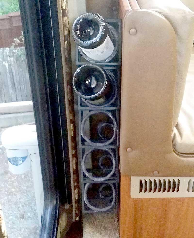 Wine Rack In The Truck Camper